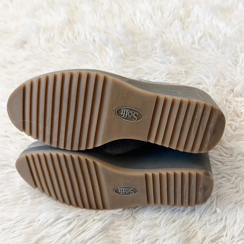 NEW $160 SOFFT x Zappos Emelee Grey platform wedge ankle booties women size 6 - Picture 8 of 8